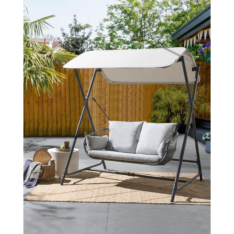 Beliani Hollywoodschaukel aus Stahl Mediterran FIASTRA  