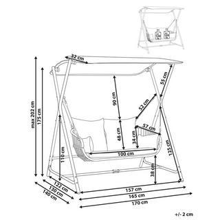 Beliani Hollywoodschaukel aus Stahl Mediterran FIASTRA  