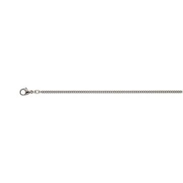 Collier gourmette or blanc 750, 2.4mm, 42cm