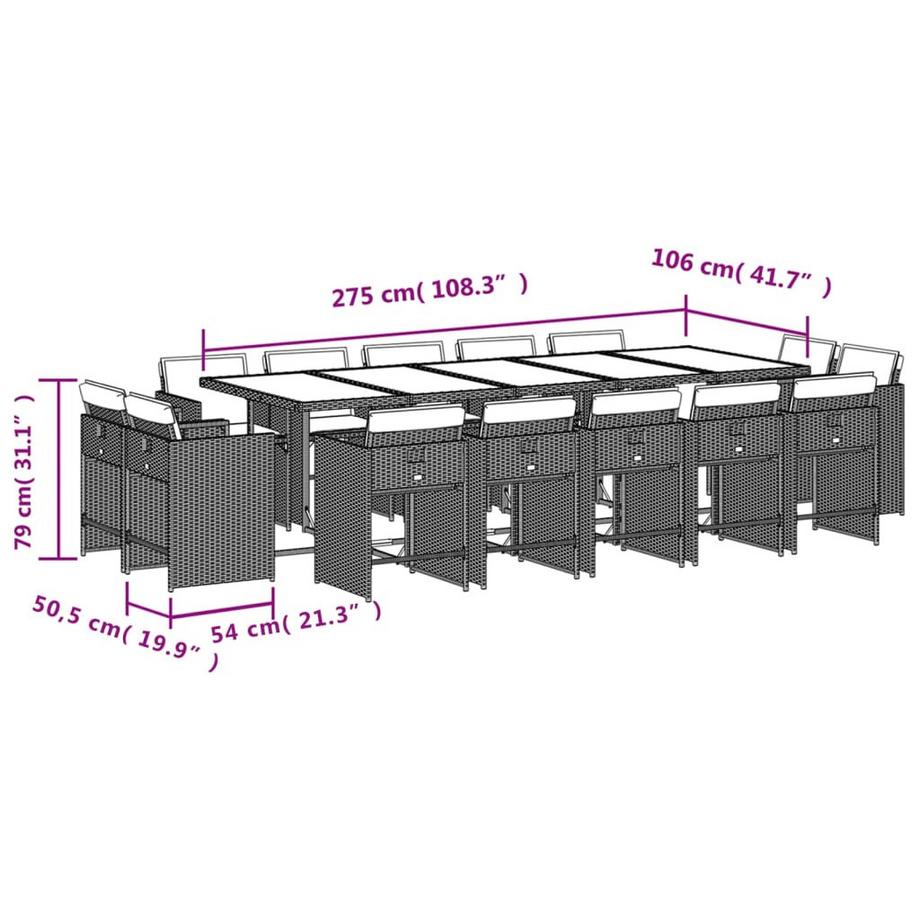 VidaXL Garten essgruppe poly-rattan  