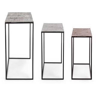 mutoni Table d&#039;appoint Tahir carrée (lot de 3)  