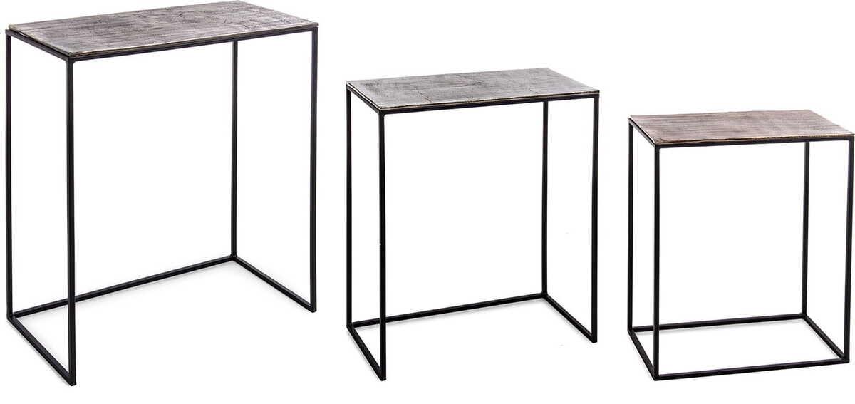 mutoni Table d&#039;appoint Tahir carrée (lot de 3)  