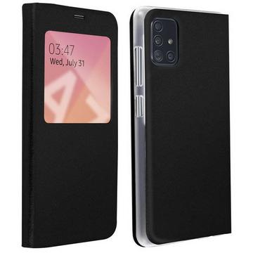 Flip View Cover Galaxy A71 Schwarz