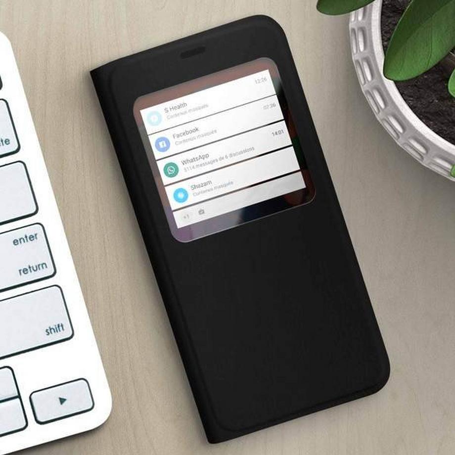 Avizar  Flip View Cover Galaxy A71 Schwarz 