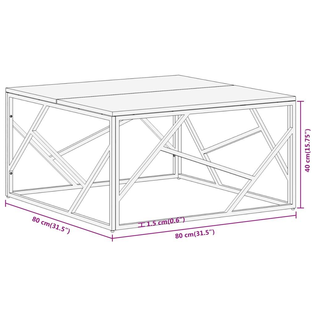 VidaXL Table basse acier inoxydable  