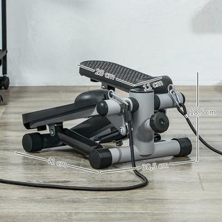 Northio  2 in 1 Mini-Stepper für Zuhause mit Power Ropes, Up-Down Swing Stepper mit LCD-Display, Stepper Hometrainer bis 100 kg für Bein-/Armtraining, Home Office Fitness Exercise, Grau | 