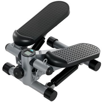 Mini stepper 2 en 1 pour la maison avec cordes électriques, stepper swing haut-bas avec écran LCD, home trainer pas à pas jusqu'à 100 kg pour l'entraînement des jambes/bras, exercice de fitness au bureau à domicile, gris |