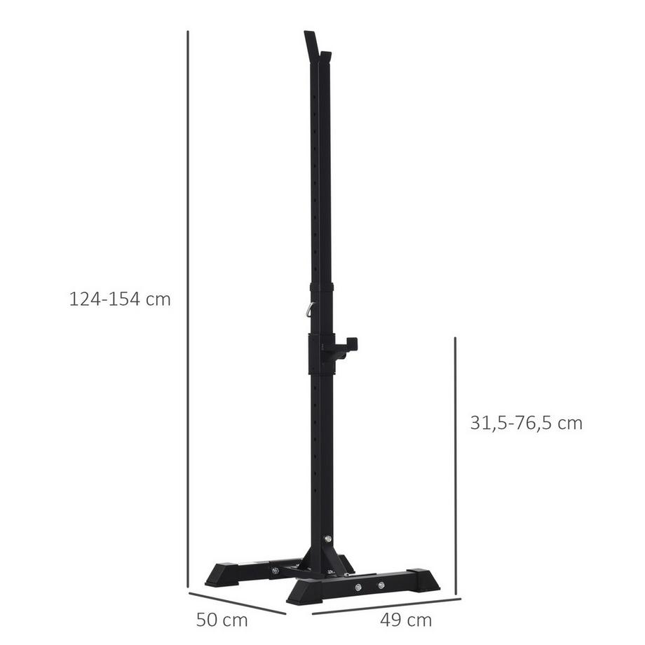 Northio  Support d'haltères, lot de 2, support d'haltères, support d'haltères réglable en hauteur, haltère avec capuchons de pied en caoutchouc, 105-160 cm, musculation, jusqu'à 150 kg, acier 