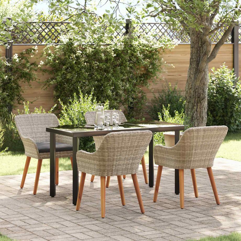 VidaXL Ensemble de salle à manger pour jardin poly rattan  