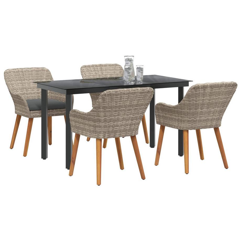 VidaXL Ensemble de salle à manger pour jardin poly rattan  