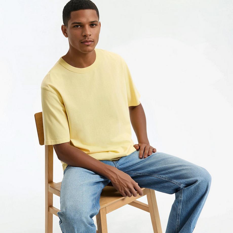 T-shirt en coton col rond manches courtes