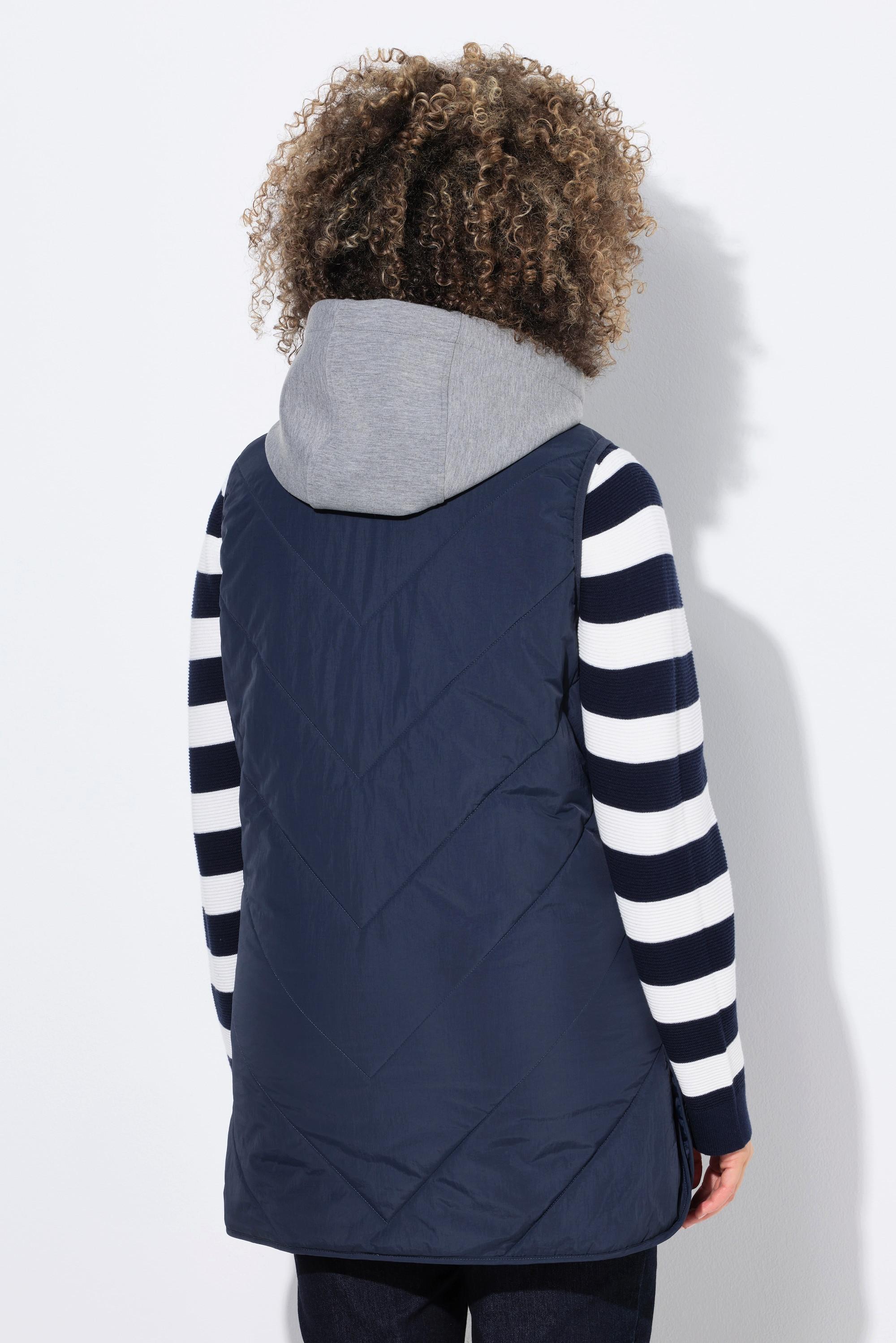 Ulla Popken Gilet Trapuntato Funzionale Idrorepellente Cappuccio  