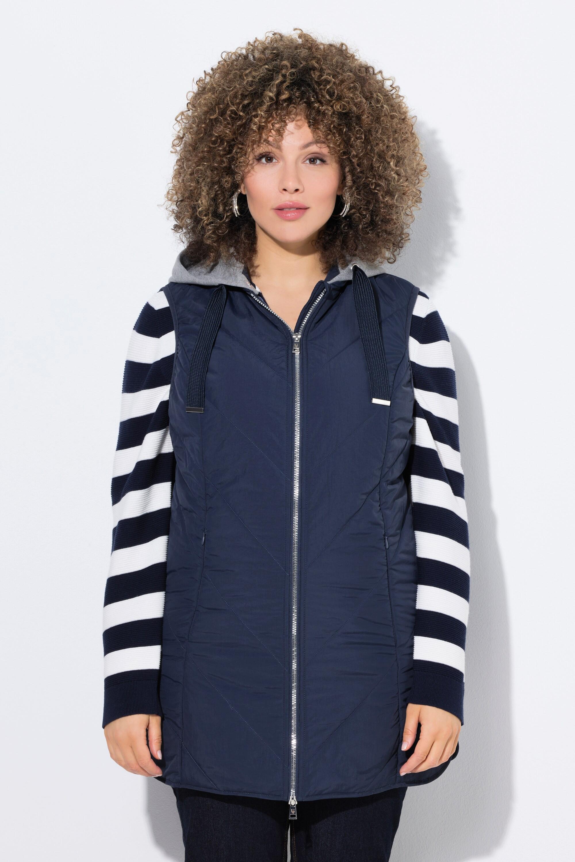 Ulla Popken Gilet Trapuntato Funzionale Idrorepellente Cappuccio  