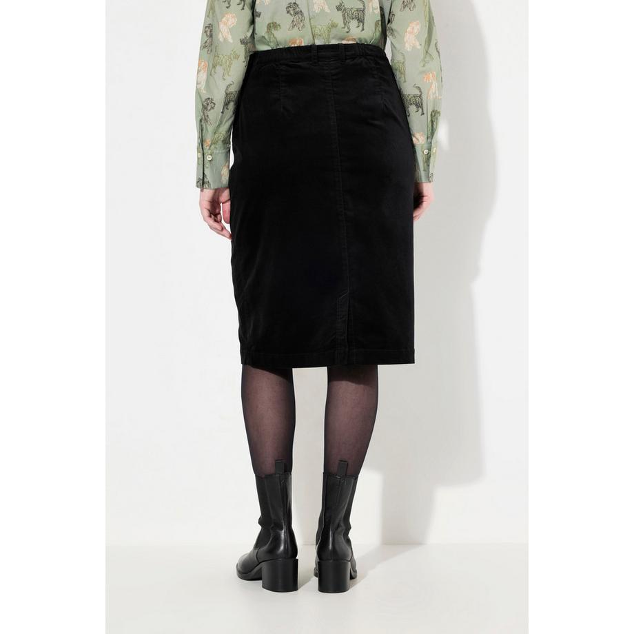 Ulla Popken Mony Samtrock Reissverschlusstaschen Komfortbund  