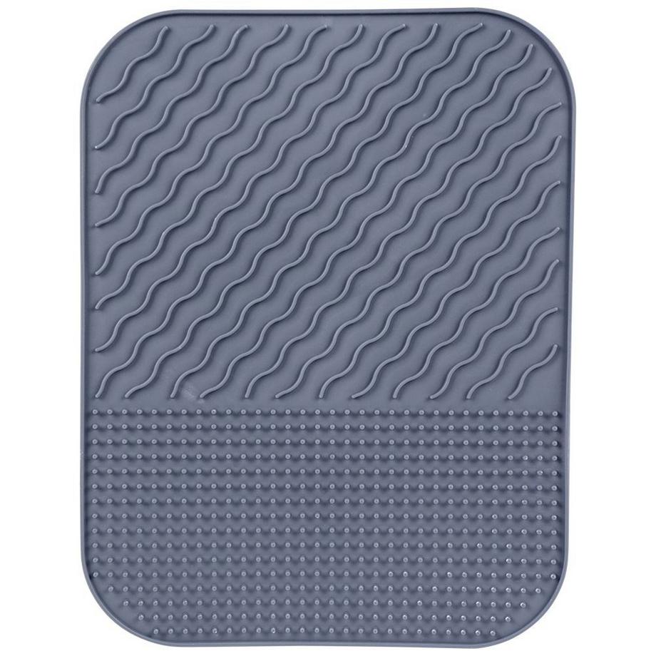 ALPINA  Tapis à vaisselle gris - égouttoir pour vaisselle, facile à nettoyer 