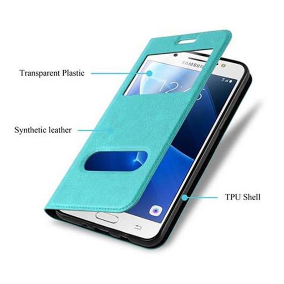 Cadorabo  Hülle für Samsung Galaxy J5 2016 Magnetverschluss, 2 Sichtfenstern 