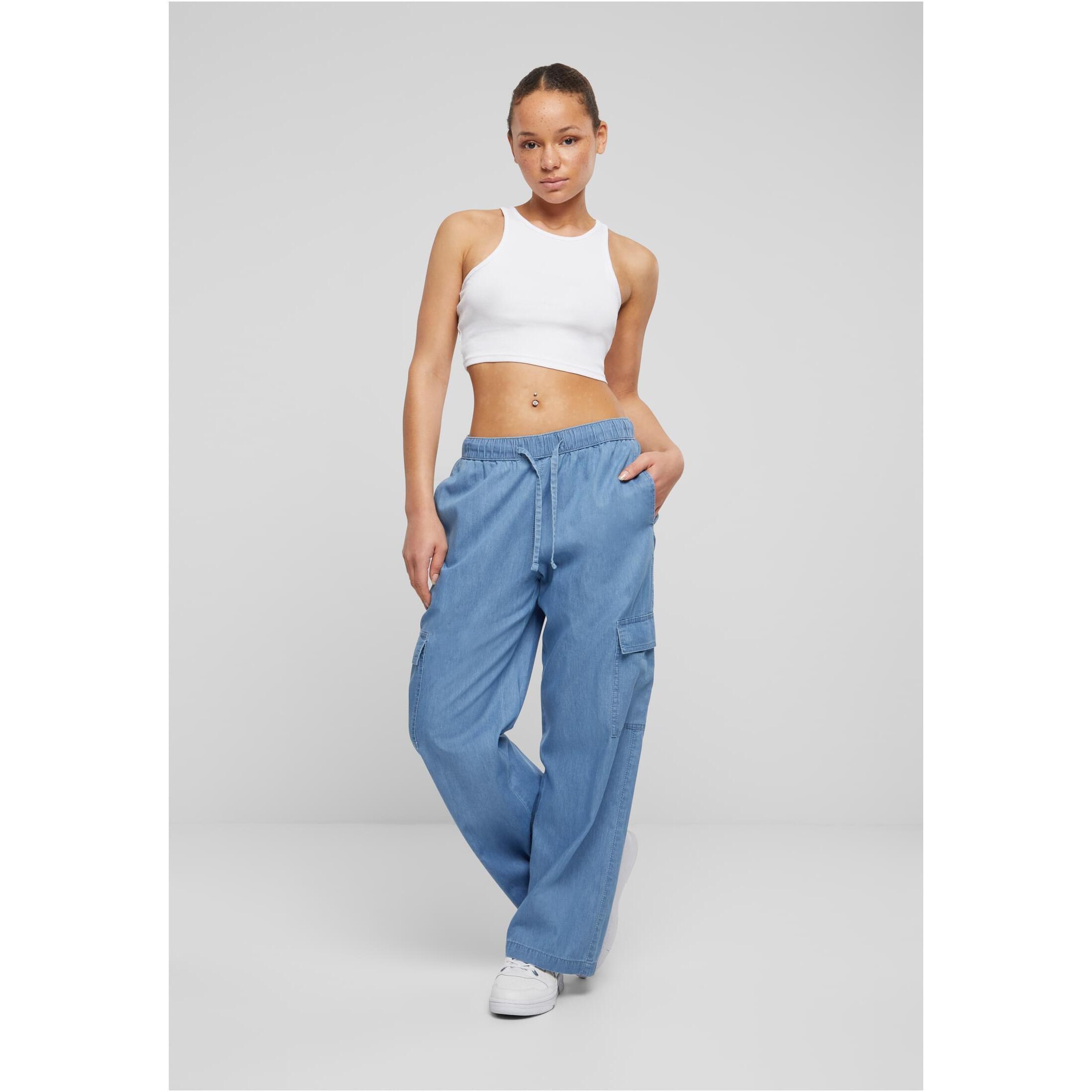 URBAN CLASSICS Pantaloni Cargo in Denim  
