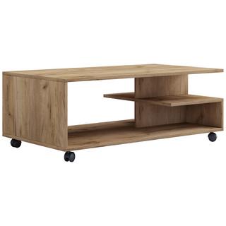 VCM Holz Couchtisch Sofatisch Wohnzimmertisch Rollen rollbar Kaffeetisch Stango XL  