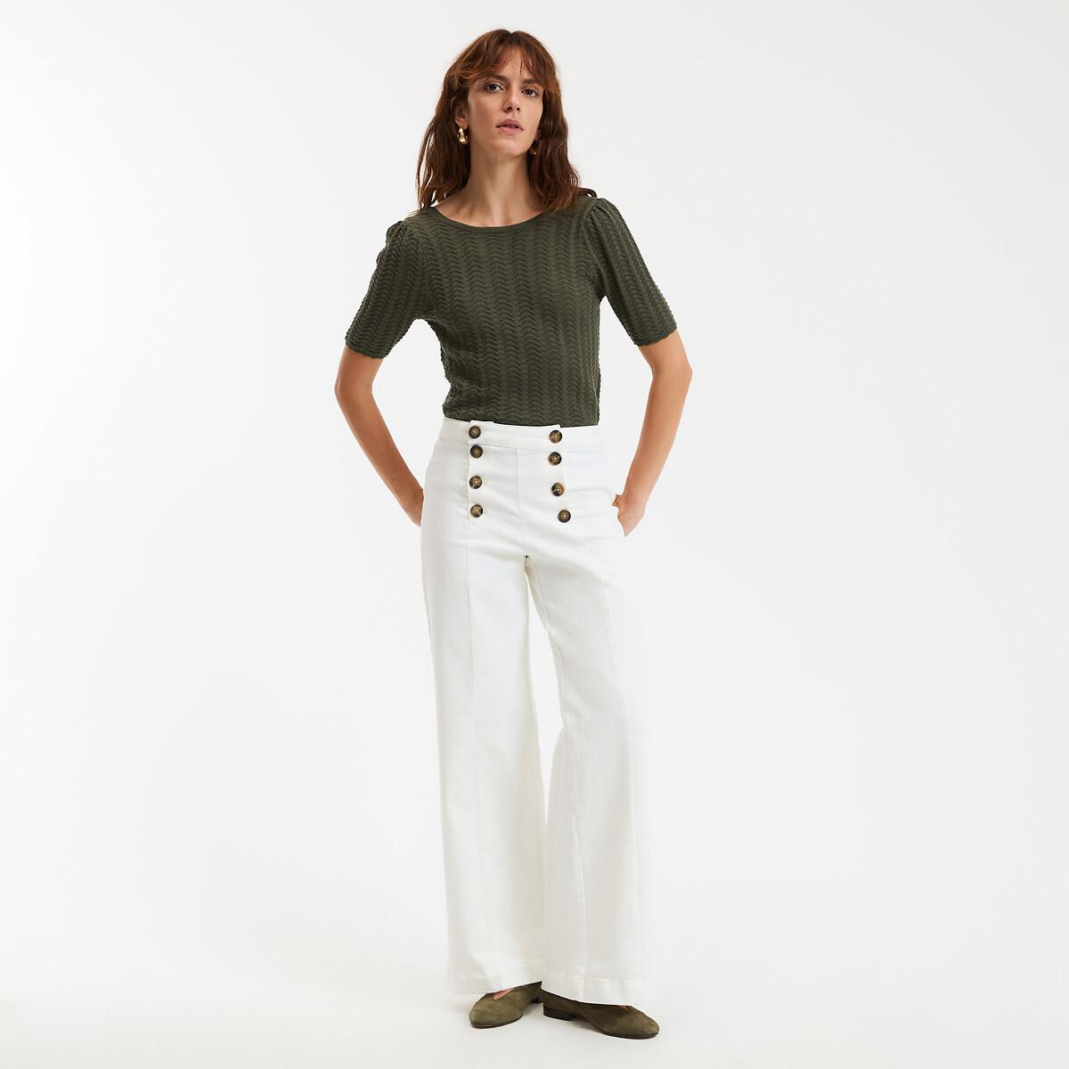 La Redoute Collections Jean large taille haute à pont  