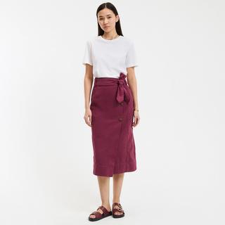 La Redoute Collections Jupe midi portefeuille Twill Coton  