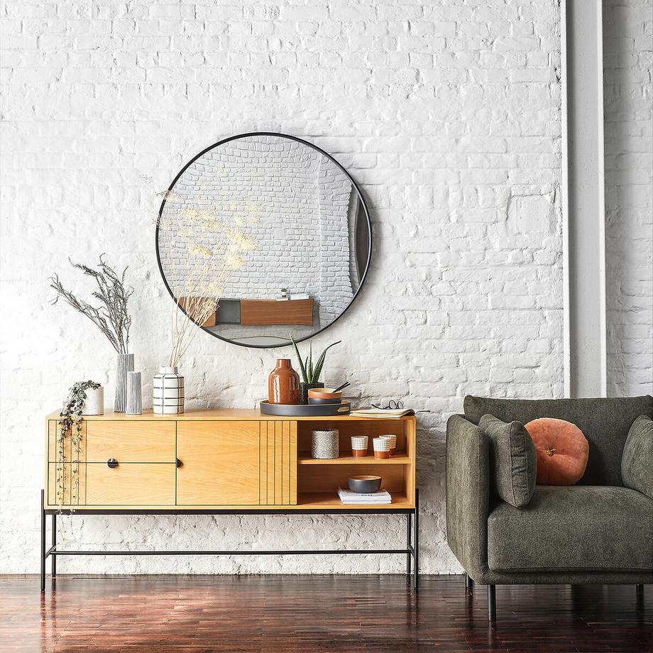 La Redoute Intérieurs Miroir rond en métal acier Ø120 cm  