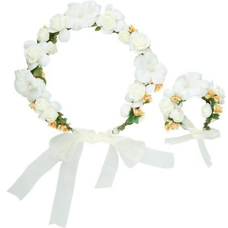 Tectake  Blumenkranz und Armreif Hochzeit 