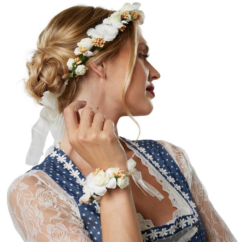 Tectake  Blumenkranz und Armreif Hochzeit 