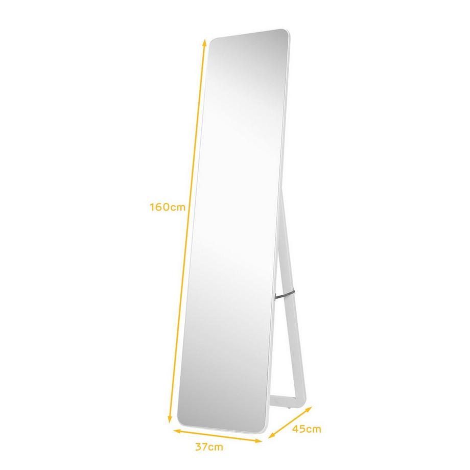 Northix Specchio a figura intera 2 in 1, specchio da terra e specchio da parete 160 x 37 cm bianco  