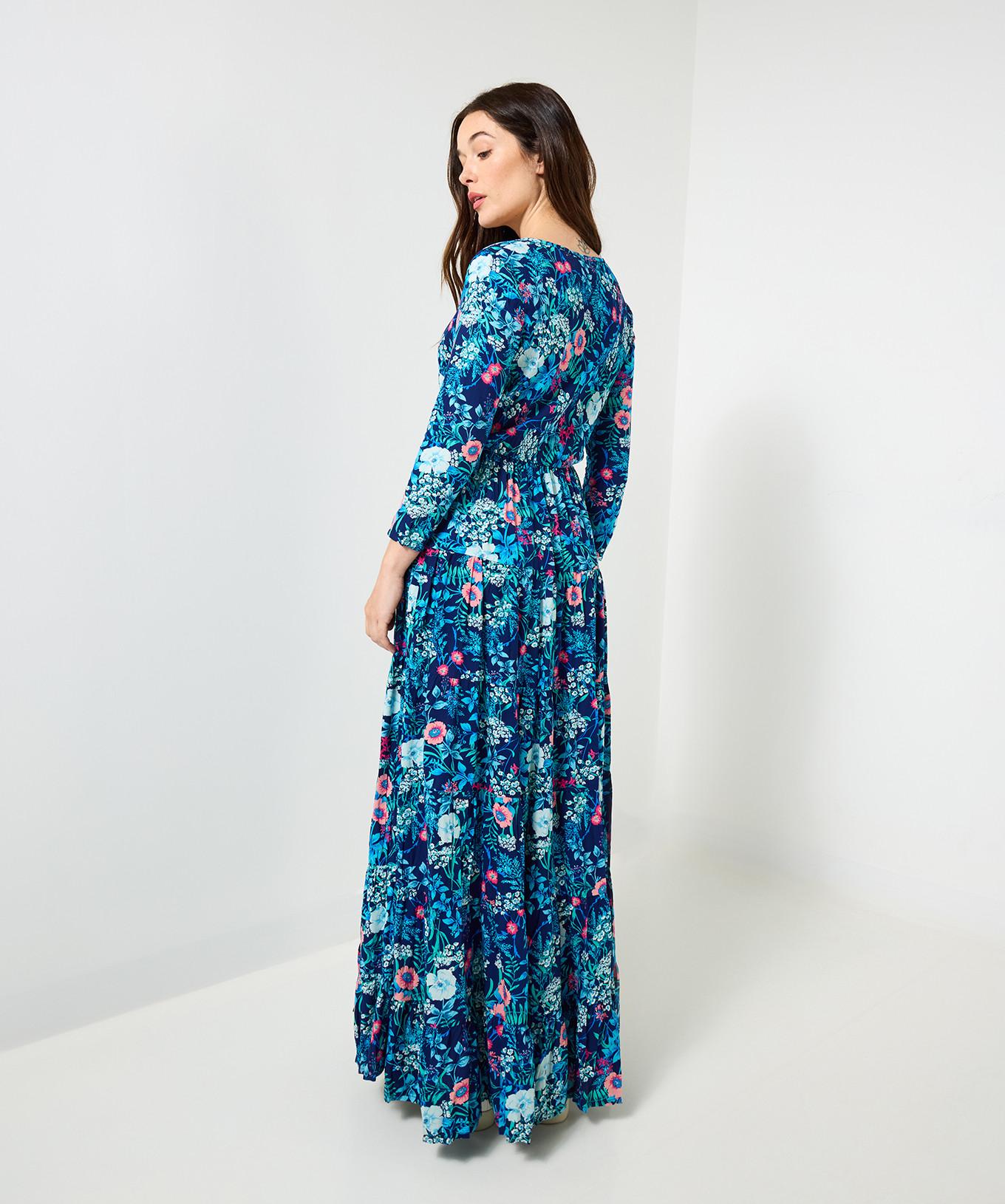 Joe Browns Geknittertes Baumwoll Maxikleid Buntes Blumenmuster  