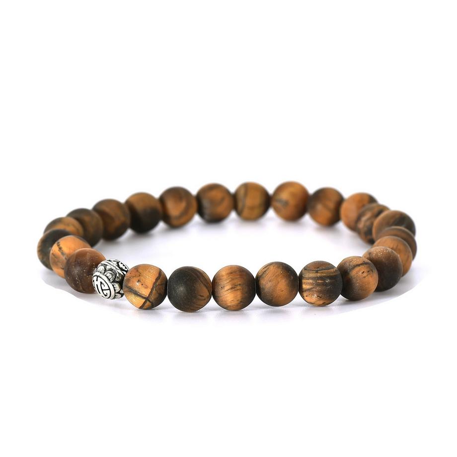 Marek  Armband mit matten Tigeraugen Steine