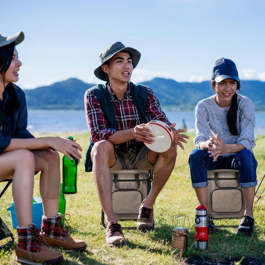 B2X Sedia da campeggio con schienale beige  