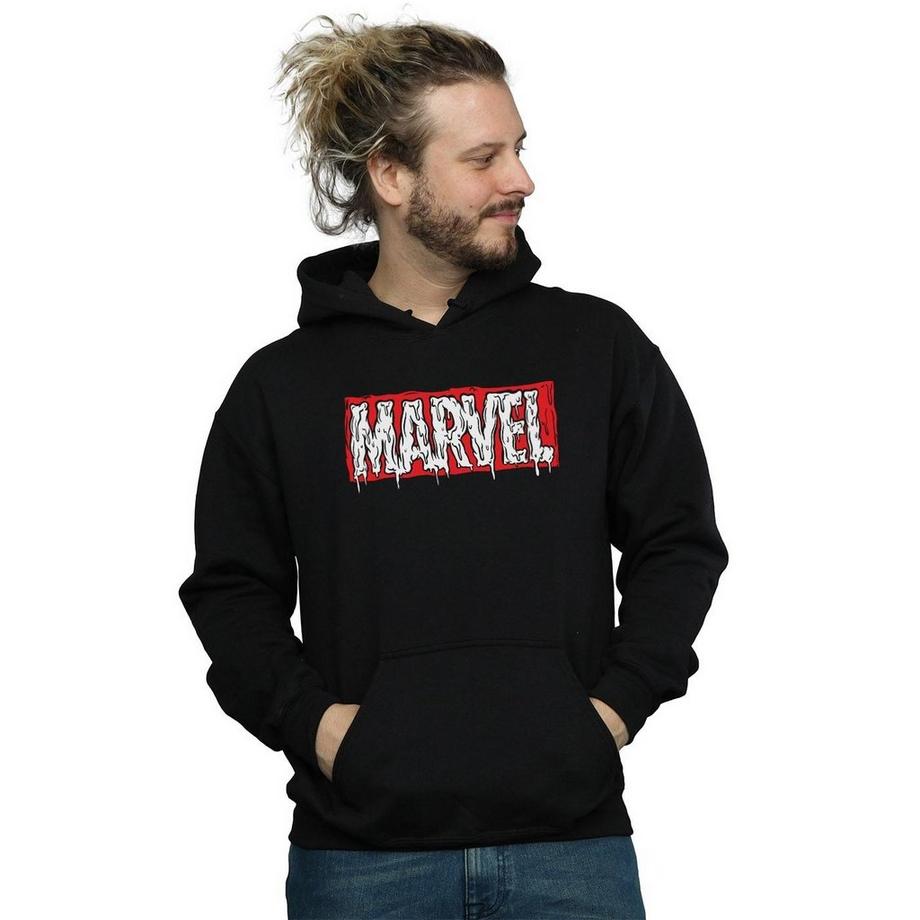 MARVEL Logo Stampato Felpa con Cappuccio  