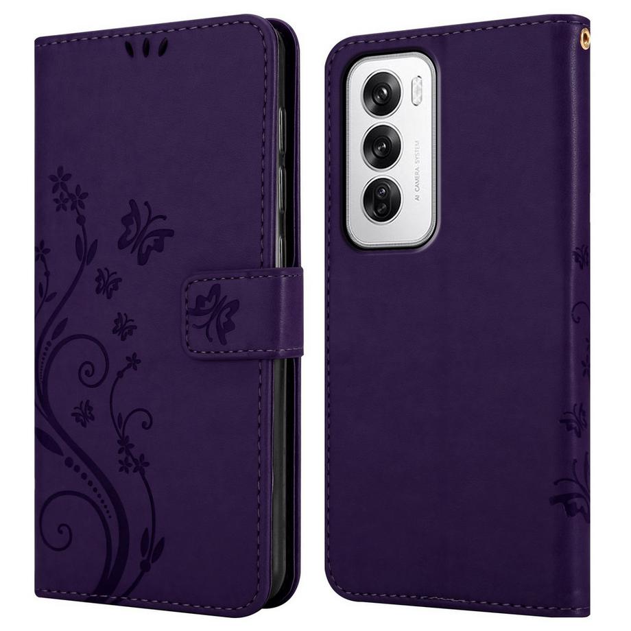 Cadorabo  Oppo Reno 12 Hülle mit Blumen Muster 