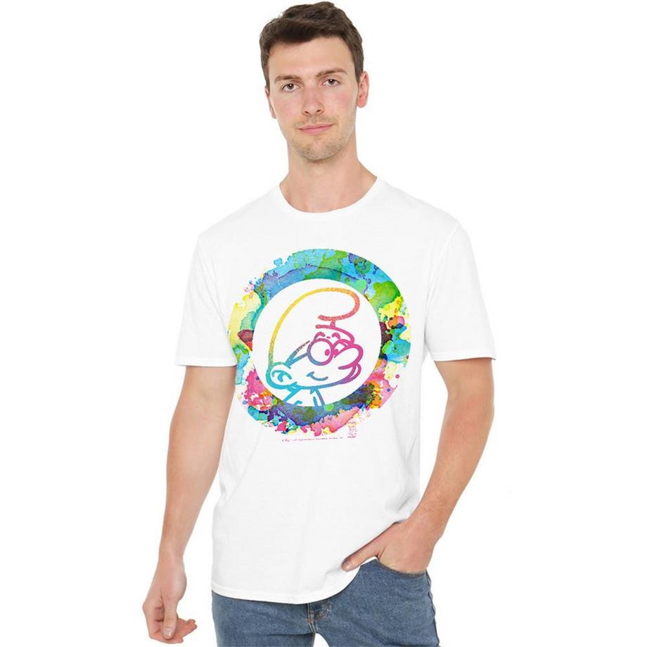 Les Stroumpfs  T-ShirtMotif Schtroumpf À Lunettes Motiftyle Aquarelle 