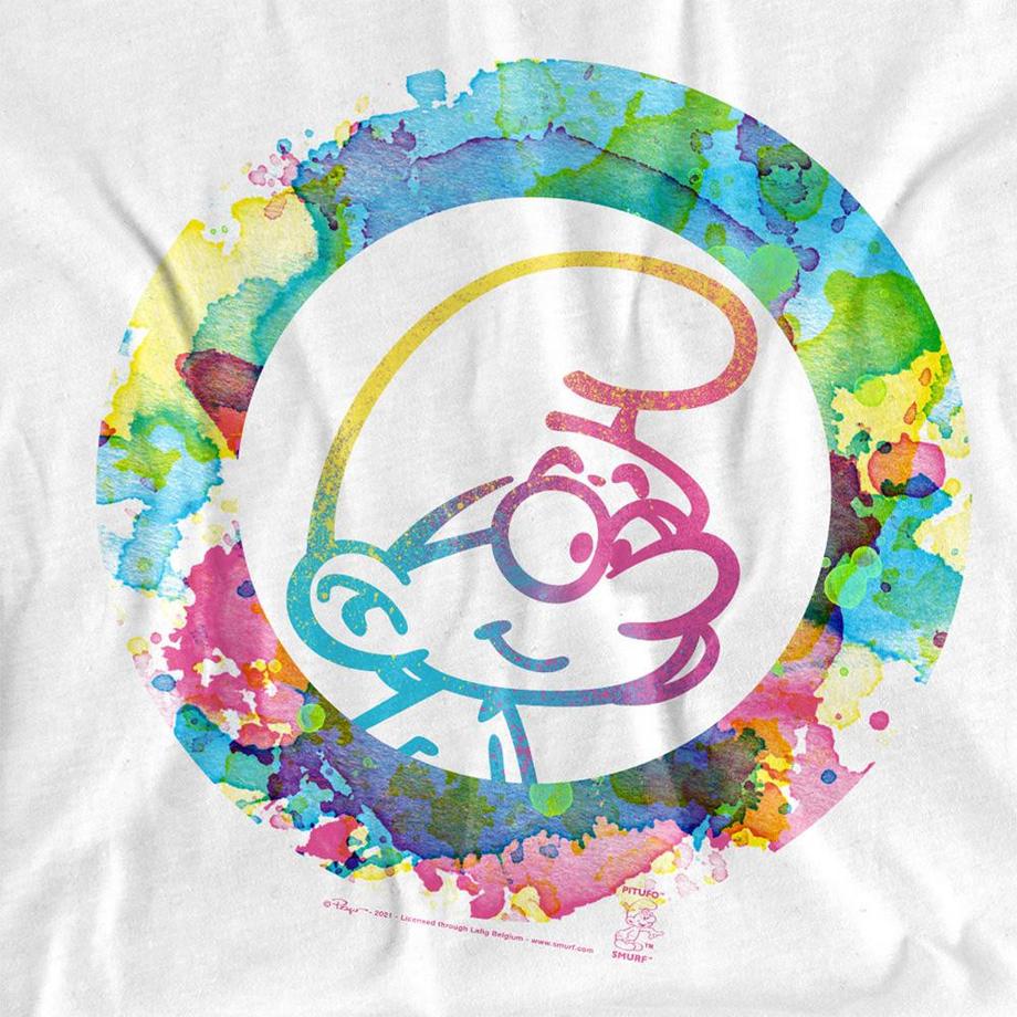 Les Stroumpfs  T-ShirtMotif Schtroumpf À Lunettes Motiftyle Aquarelle 