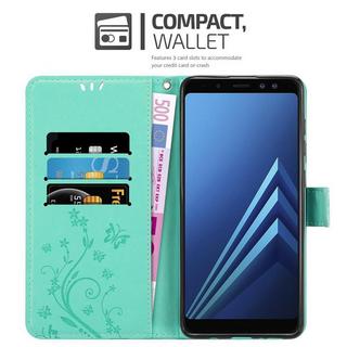 Cadorabo  Housse compatible avec Samsung Galaxy A8 2018 - Coque de protection au design floral avec fermeture magnétique, fonction de support et emplacements pour cartes 