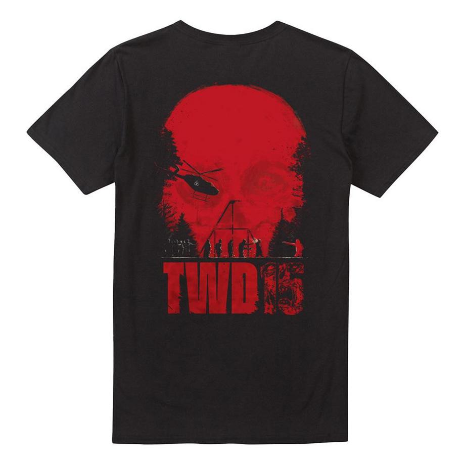 The Walking Dead Skull Fight Scene T-Shirt mit Rückendruck  