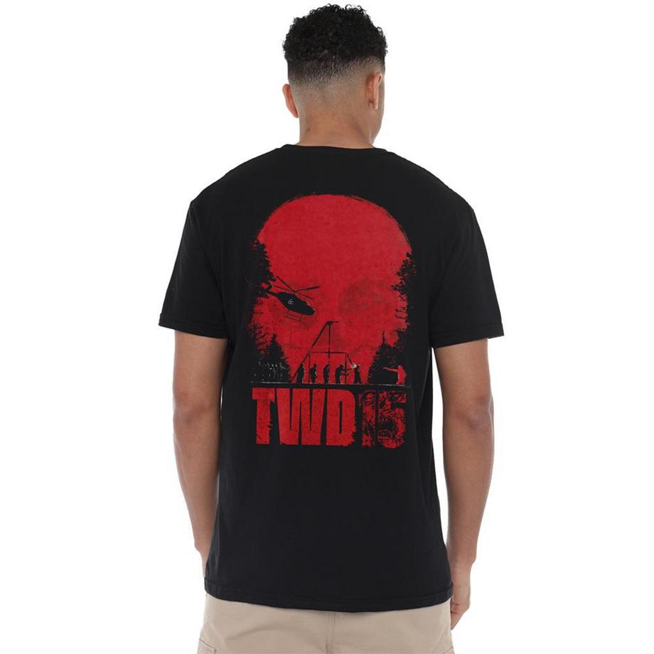 The Walking Dead Skull Fight Scene T-Shirt mit Rückendruck  