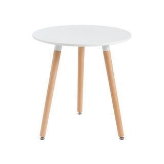 Vente-unique Table à manger 2 personnes en MDF et hêtre - Blanc - ROLENA  