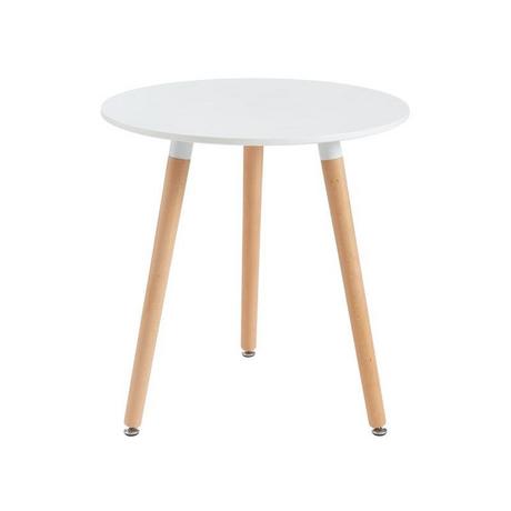 Vente-unique Table à manger 2 personnes en MDF et hêtre - Blanc - ROLENA  