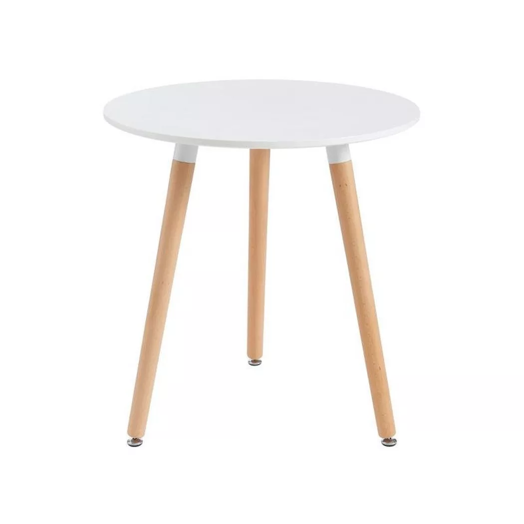 Vente-unique - Table à manger 2 personnes en mdf et hêtre - Blanc - rolena