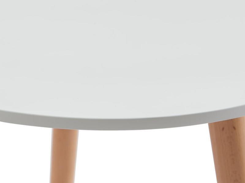 Vente-unique Table à manger 2 personnes en MDF et hêtre - Blanc - ROLENA  