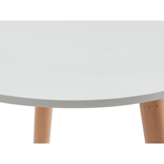 Vente-unique Table à manger 2 personnes en MDF et hêtre - Blanc - ROLENA  