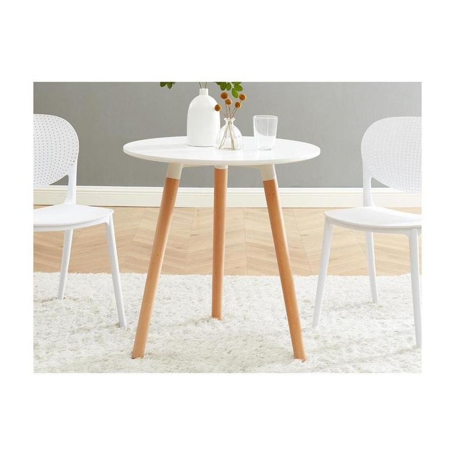 Vente-unique Esstisch für 2 Personen - MDF & Buche - Weiß - ROLENA  