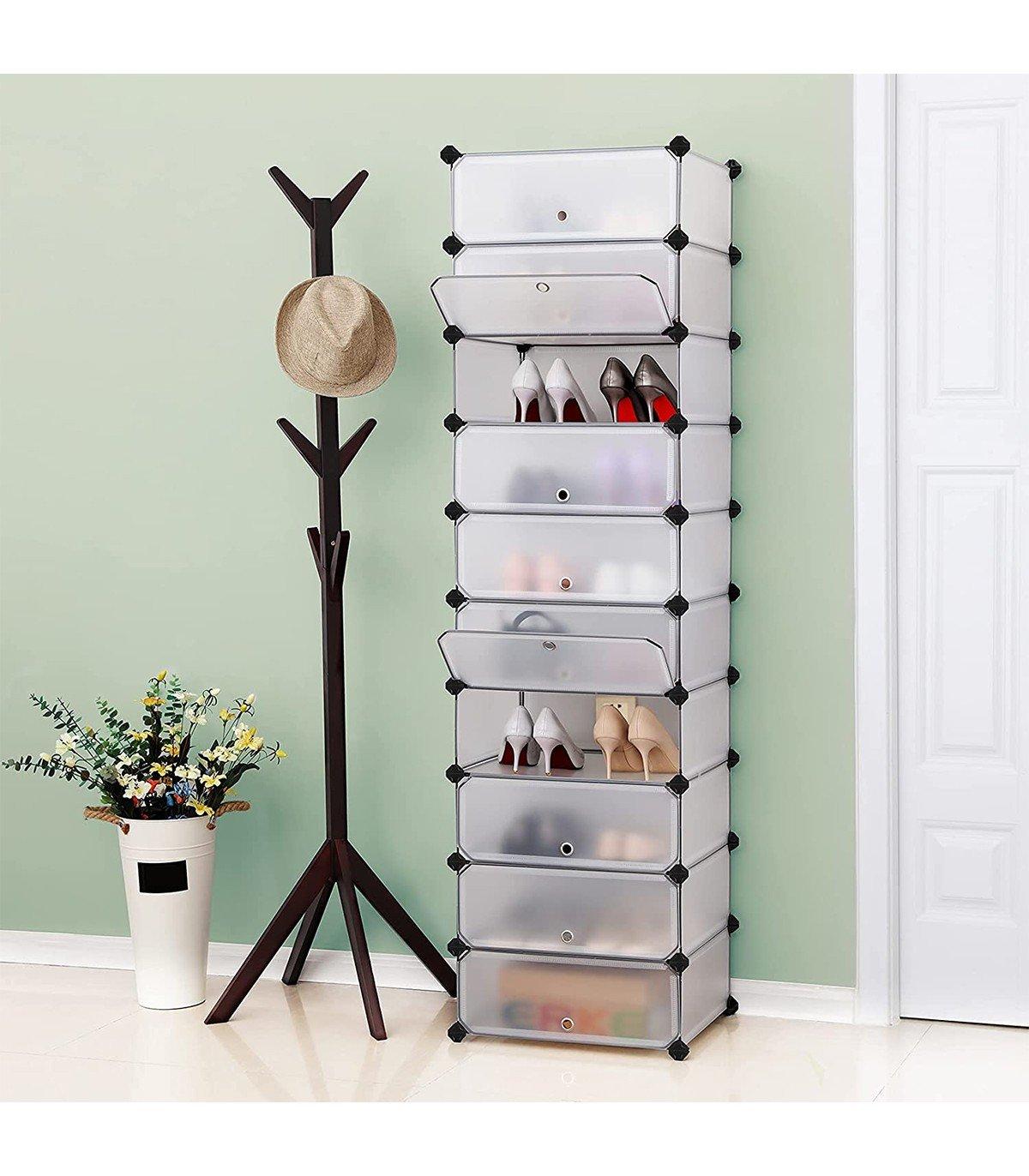 Calicosy Étagère à Chaussures 10 Compartiments Modulable - L43 cm  