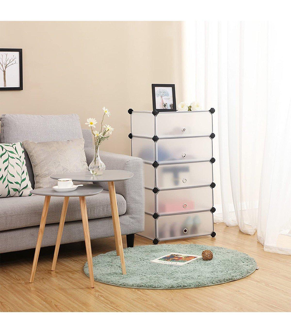 Calicosy Étagère à Chaussures 10 Compartiments Modulable - L43 cm  