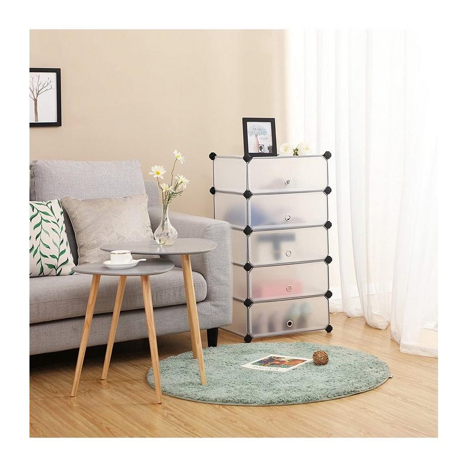 Calicosy Étagère à Chaussures 10 Compartiments Modulable - L43 cm  