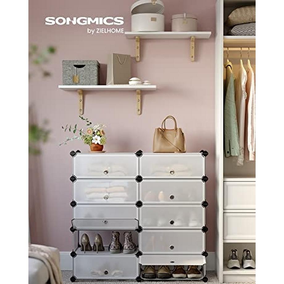 Calicosy Étagère à Chaussures 10 Compartiments Modulable - L43 cm  