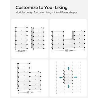 Calicosy Étagère à Chaussures 10 Compartiments Modulable - L43 cm  