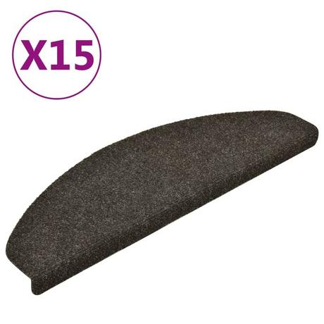 VidaXL Tapis d'escalier autocollants 15pcs aiguilleté polypropylène  